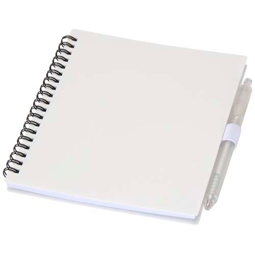 Niove recycled plastic soft cover notebook and ballpoint pen set (blue ink) - 106298