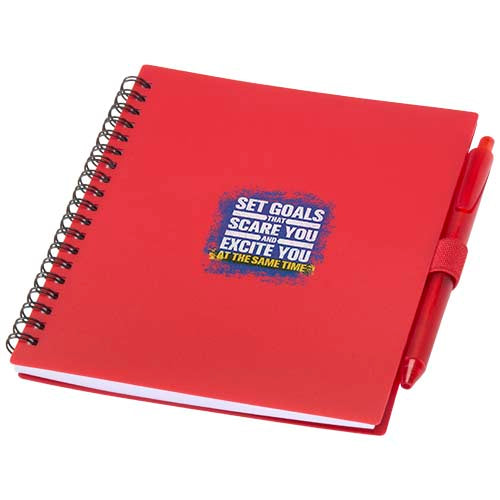 Niove recycled plastic soft cover notebook and ballpoint pen set (blue ink) - 106298