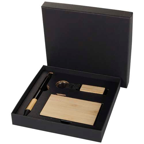 Minka RCS recycled aluminium ballpoint pen, keychain and RFID card holder gift set - 106337