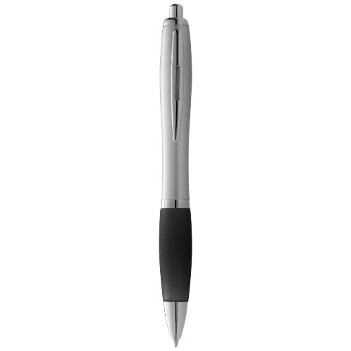 Nash ballpoint pen with silver barrel and coloured grip - 106355