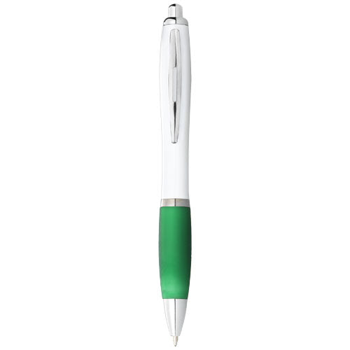 Nash ballpoint pen with white barrel and coloured grip (black ink) - 106371