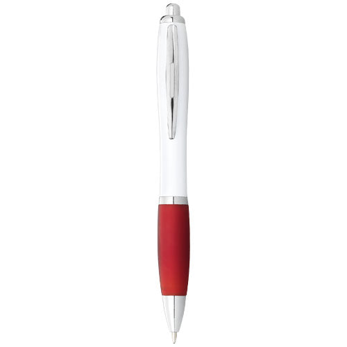 Nash ballpoint pen with white barrel and coloured grip (black ink) - 106371