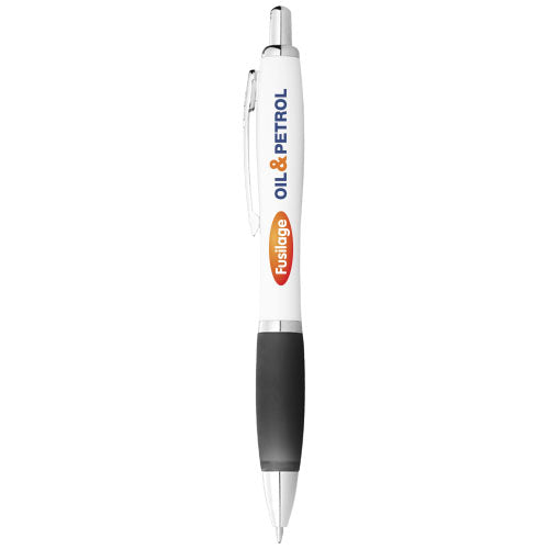 Nash ballpoint pen with white barrel and coloured grip (black ink) - 106371