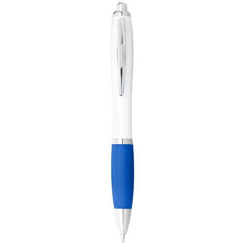 Nash ballpoint pen with white barrel and coloured grip (black ink) - 106371