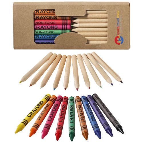 Lucky 19-piece coloured pencil and crayon set - 106788