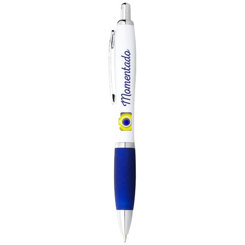 Nash ballpoint pen white barrel and coloured grip - 106900