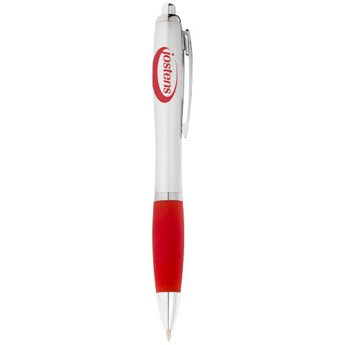 Nash ballpoint pen silver barrel and coloured grip - 107077
