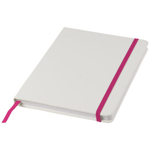 Spectrum A5 white notebook with coloured strap - 107135