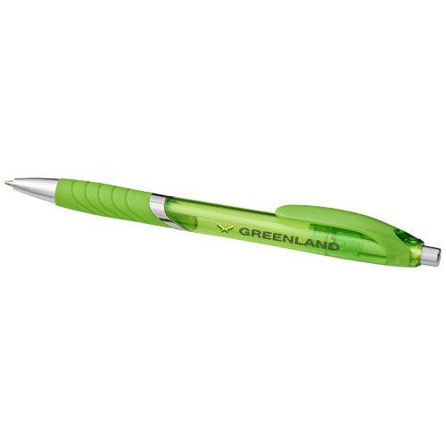 Turbo translucent ballpoint pen with rubber grip - 107364