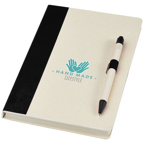 Dairy Dream A5 size reference recycled milk cartons notebook and ballpoint pen set - 107811