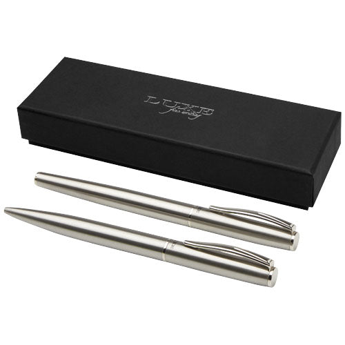 Didimis recycled stainless steel ballpoint and rollerball pen set - 107836
