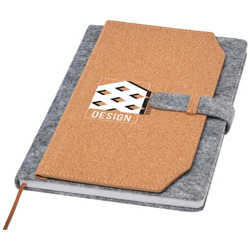 Viviana A5 recycled felt and cork notebook - 107907