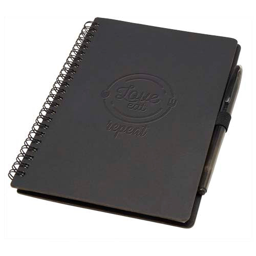 Slate reusable soft cover notebook and pen set (black ink) - 107986