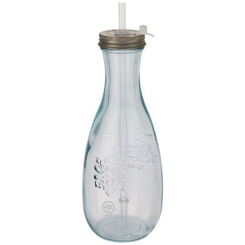 Polpa recycled glass bottle with straw - 113254