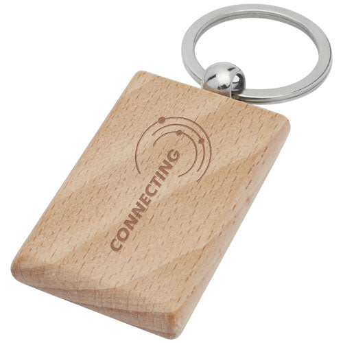 Gian beech wood rectangular keychain - 118122