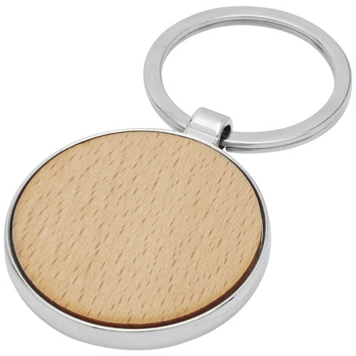 Moreno beech wood round keychain - 118123