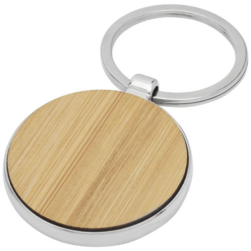 Nino bamboo round keychain - 118125