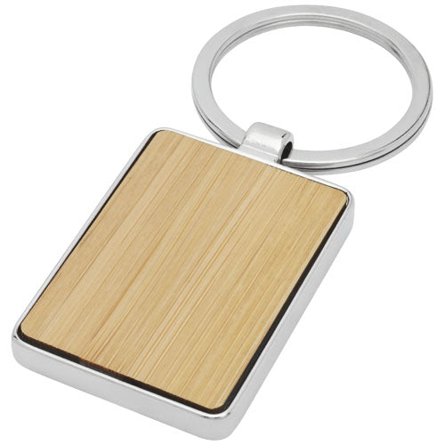 Neta bamboo rectangular keychain - 118126