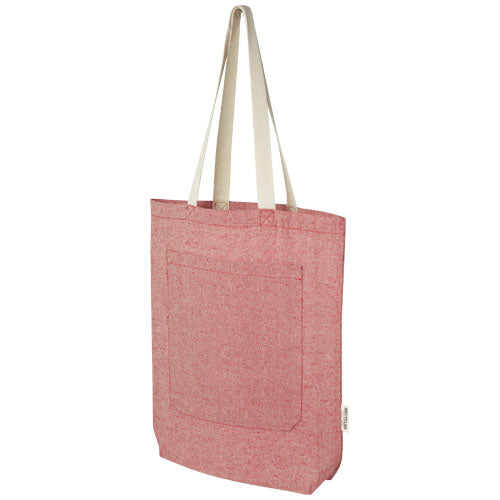 Pheebs 150 g/m² recycled cotton tote bag with front pocket 9L - 120643