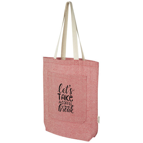 Pheebs 150 g/m² recycled cotton tote bag with front pocket 9L - 120643