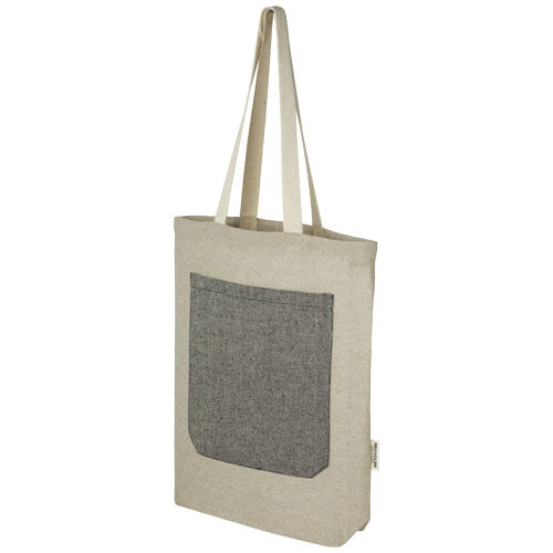 Pheebs 150 g/m² recycled cotton tote bag with front pocket 9L - 120643