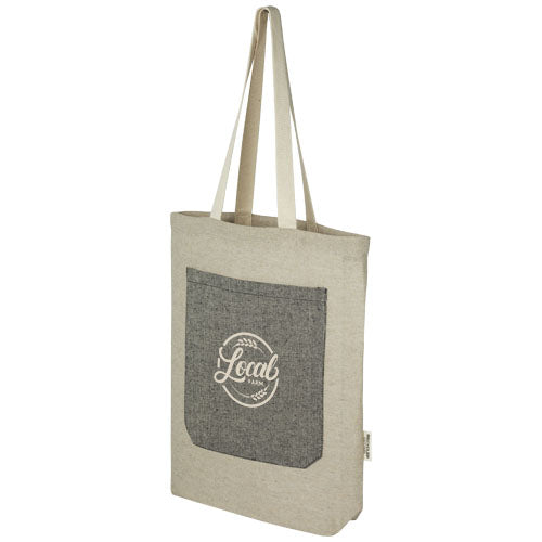 Pheebs 150 g/m² recycled cotton tote bag with front pocket 9L - 120643