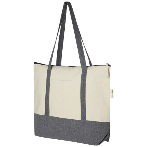 Repose 320 g/m² recycled cotton zippered tote bag 10L - 120645