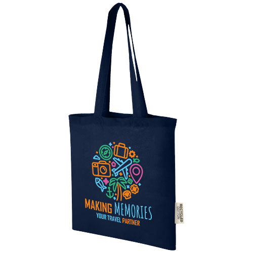 Madras 140 g/m2 GRS recycled cotton tote bag 7L - 120695