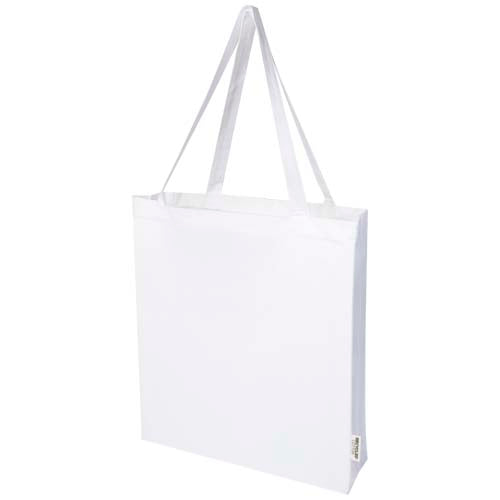 Madras 140 g/m² GRS recycled cotton gusset tote bag - 120733