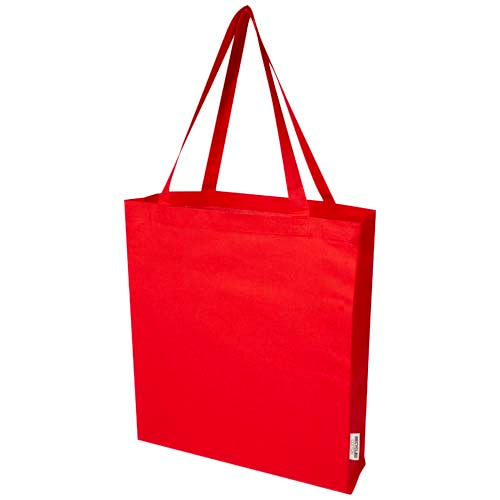 Madras 140 g/m² GRS recycled cotton gusset tote bag - 120733