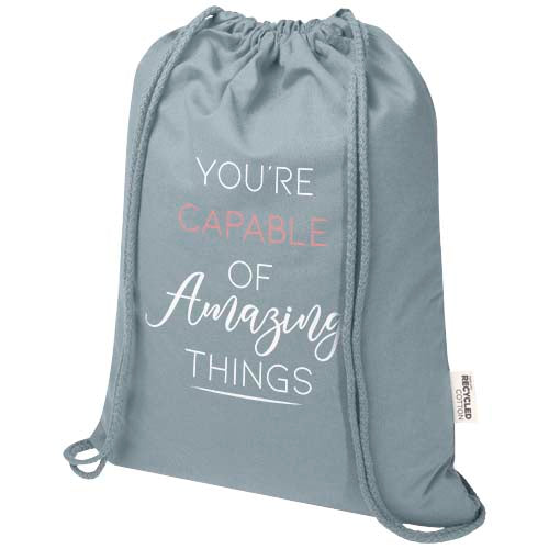 Oregon Blend 140 g/m² GRS recycled drawstring bag 5L - 120761