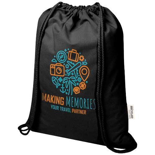 Oregon Blend 140 g/m² GRS recycled drawstring bag 5L - 120761