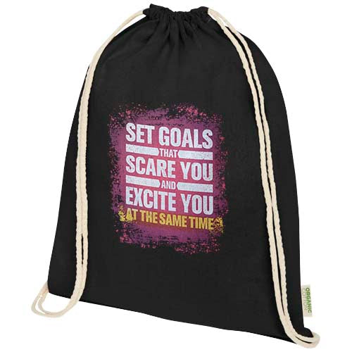 Odisha 140 g/m² OCS organic drawstring bag 5L  - 120781