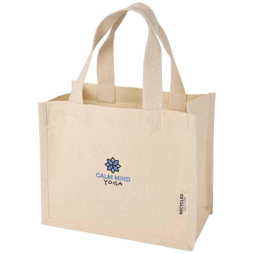 Odessa 220 g/m² GRS recycled cotton mini gusset tote bag 9L - 120787