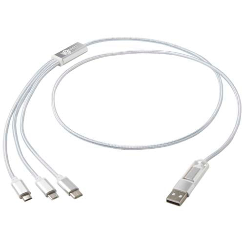 Versatile 5-1 recycled aluminium charging cable - 124386