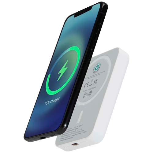 Acrab 5000 mAh 15W magnetic wireless power bank with 20W PD - made from recycled plastic - 124441