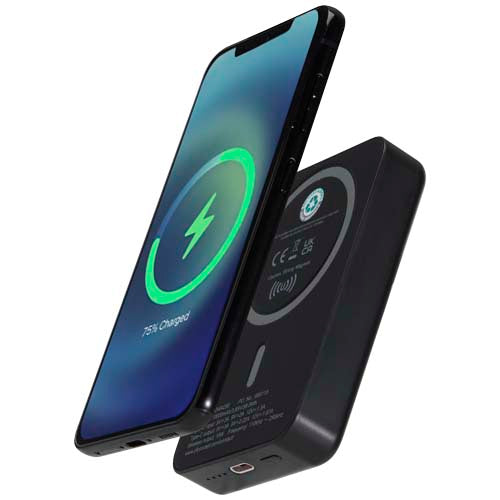 Acrab 10.000 mAh 15W magnetic wireless power bank with 20W PD - made from recycled plastic - 124442