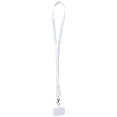 Franz recycled plastic smartphone lanyard with built-in data sync and 65W fast charge 5-in-1 cable - 124447