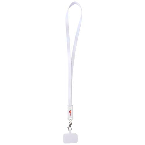 Franz recycled plastic smartphone lanyard with built-in data sync and 65W fast charge 5-in-1 cable - 124447