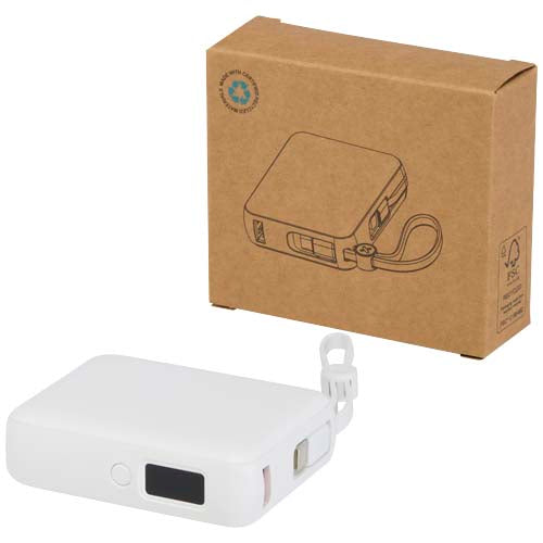 Acrux 10.000 mAh 35W tablet power bank with built in Type-C cable - made from recycled plastic - 124450