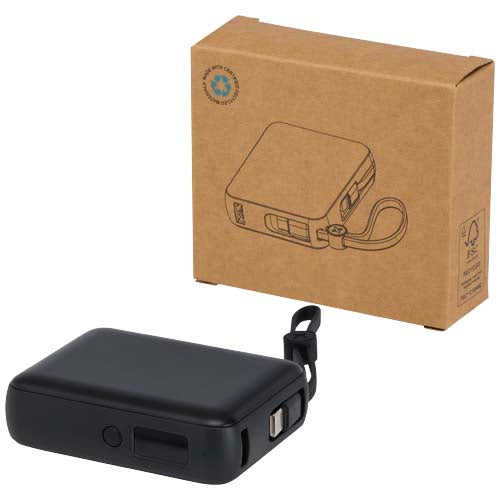 Acrux 10.000 mAh 35W tablet power bank with built in Type-C cable - made from recycled plastic - 124450