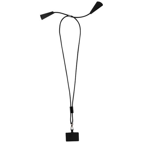 Funi recycled plastic smartphone lanyard with built-in data sync and 100W fast charge 5-in-1 cable - 124453