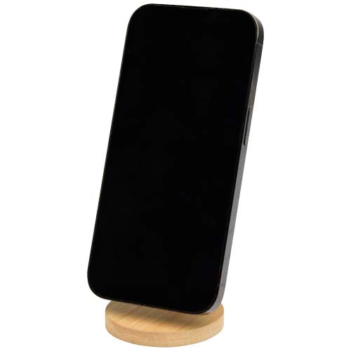 Alcor recycled plastic foldeable magnetic phone stand with bamboo details - 124463