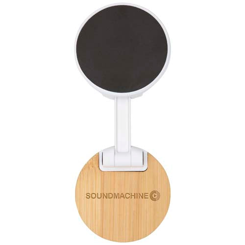 Alcor recycled plastic foldeable magnetic phone stand with bamboo details - 124463