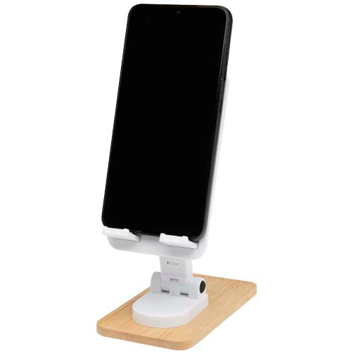 Alfirk recycled plastic foldeable desk phone stand with bamboo details - 124464