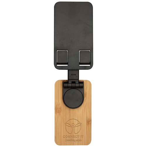 Alfirk recycled plastic foldeable desk phone stand with bamboo details - 124464