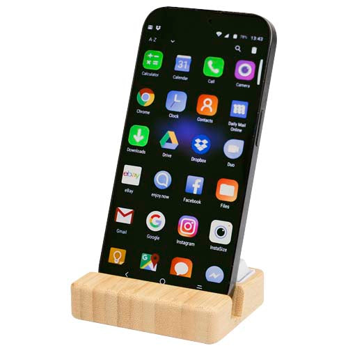 Algol recycled plastic phone stand and fidget toy with bamboo details - 124466