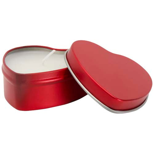 Blissful heart-shaped tin candle with vanilla aroma - 126353