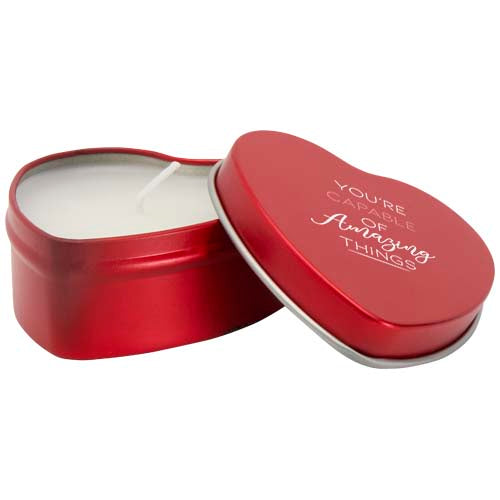 Blissful heart-shaped tin candle with vanilla aroma - 126353