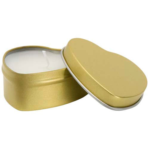 Blissful heart-shaped tin candle with vanilla aroma - 126353